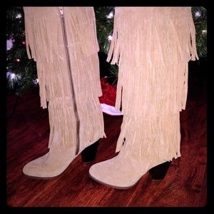 Knee high Fringe boots!!